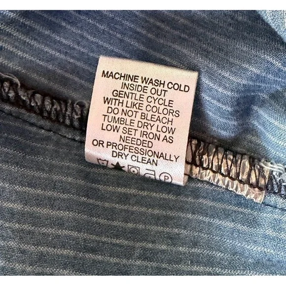 Hester Orchard Shirt Blue Stripe Tencel Western Button Down Sz Med NWT Farmcore - Picture 9 of 12